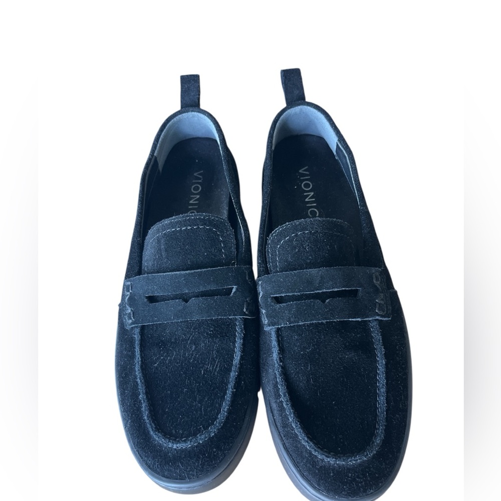 VIONIC Black Suede Leather Comfort Slip-on Loafers Women’s Size 7 - Picture 9 of 9